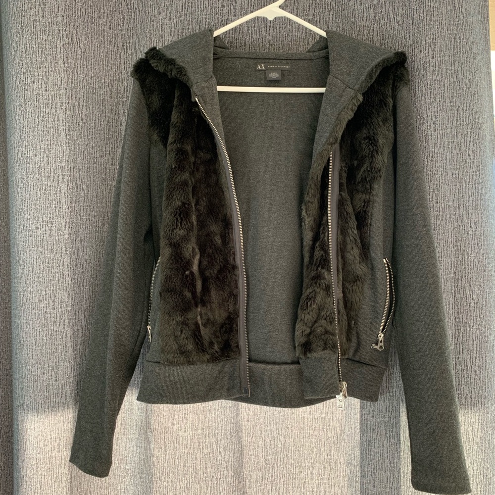 AX Fur Lined Zip-Up Hoodie